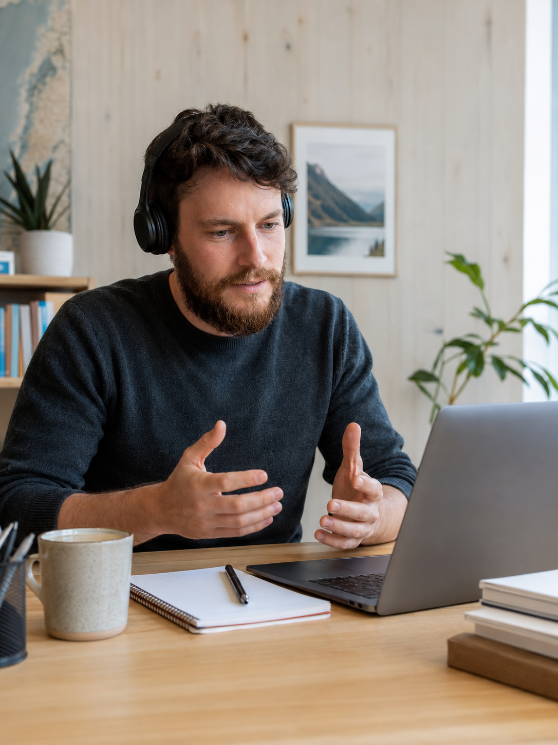 A live online Norwegian lesson in progress